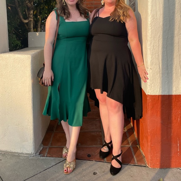 ANRABESS Elegant Square Neck Split Midi Formal Wedding Dress - Green - size XL - Picture 2 of 14